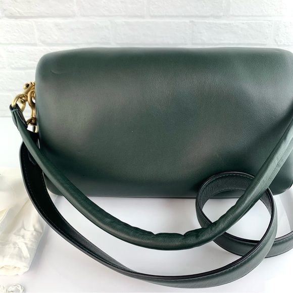 SOLD‼️COACH Pillow Tabby 26 Brass/Amazon Green Shoulder Bag $550 - Picture 11 of 16